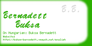 bernadett buksa business card